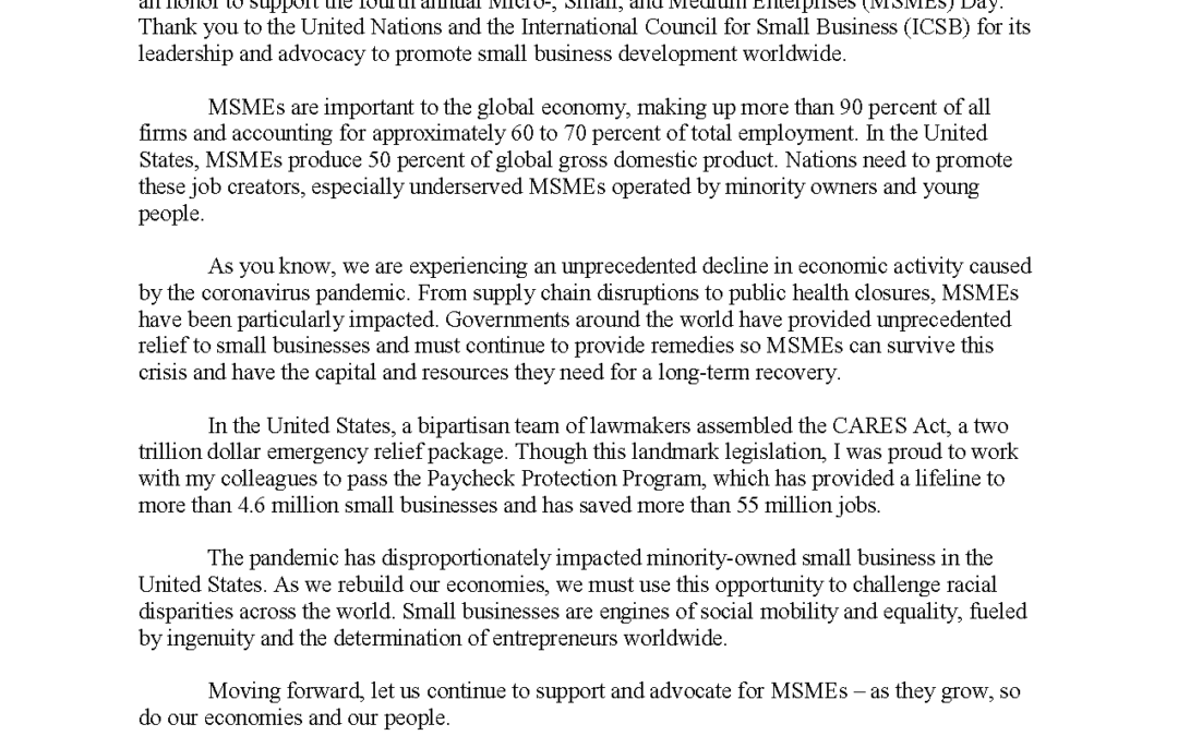 US Senator Marco Rubio, Addresses MSME Day