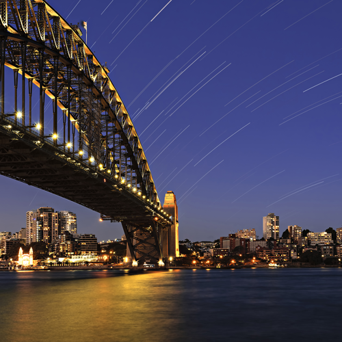 Aerial view of water by a bridge in Sydney Australia - 2025 World Congress in Sydney hosted by ICSB - The International Council for Small Business