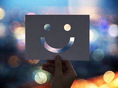 Happines cheerful perforated paper smiley face
