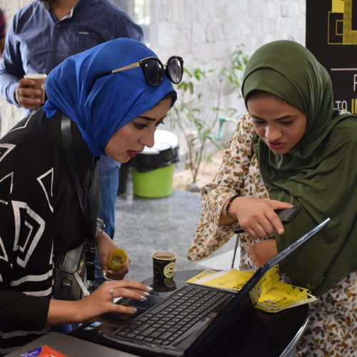 woman with laptop